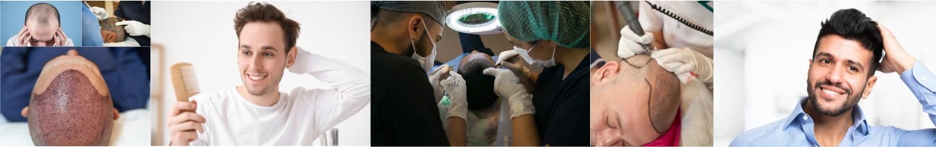 FUE and DHI before and after hair transplant