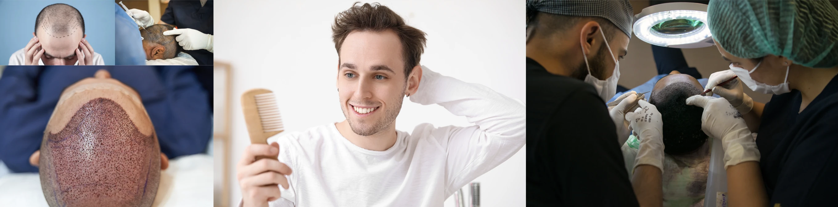 FUE and DHI before and after hair transplant